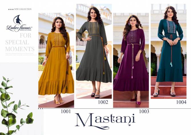 Mastani By Ladies Flavour 1001-1004 Party Wear Kurtis Catalog